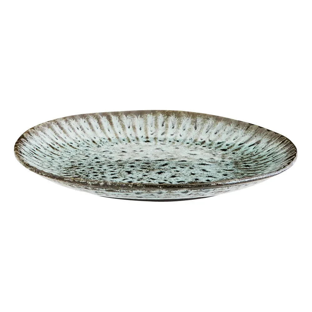 Madam Stoltz - Stone Ceramic Plate | Indigo Blue
