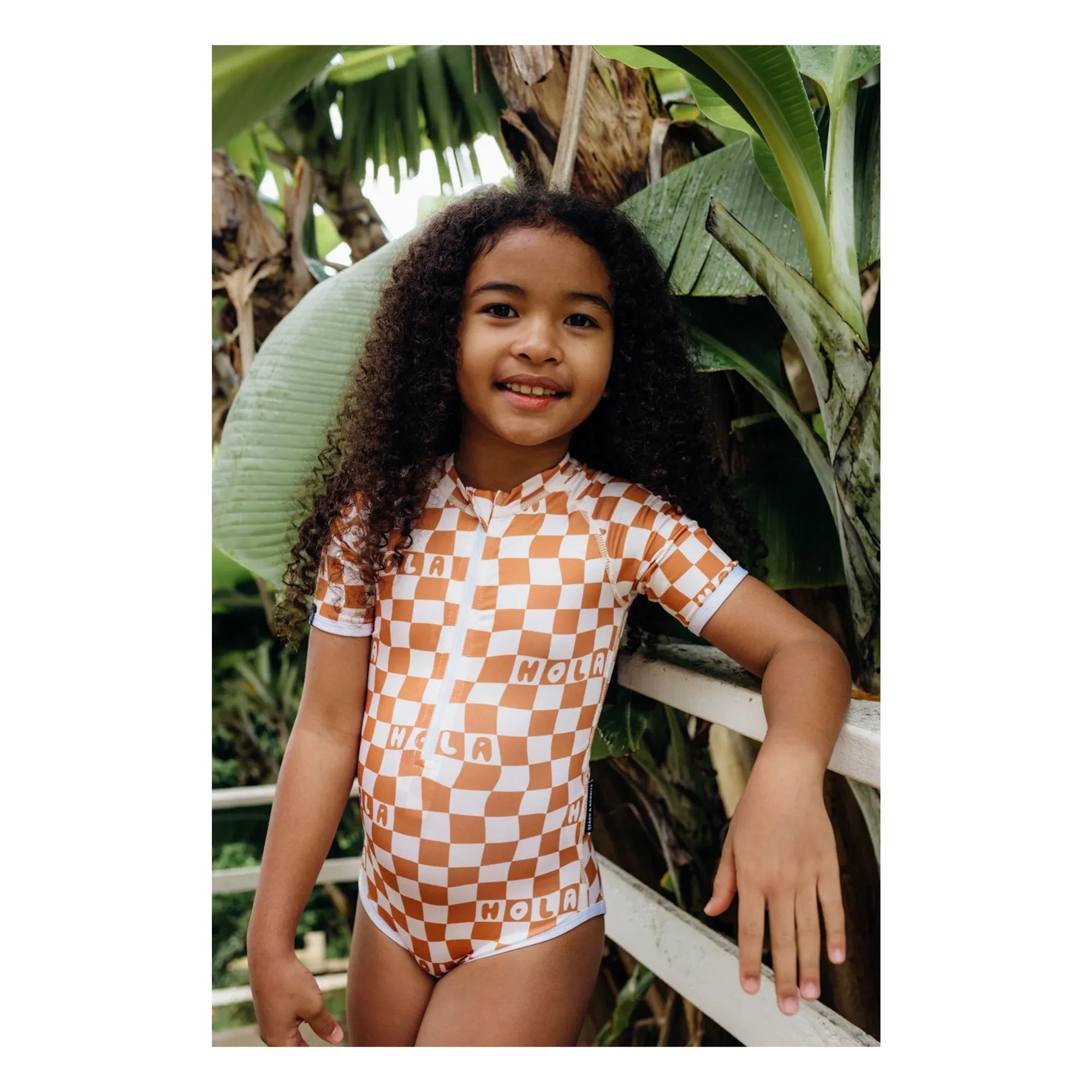 Beach & Bandits - Checked Hola Recycled Fiber UV Protected Swimsuit | Cream