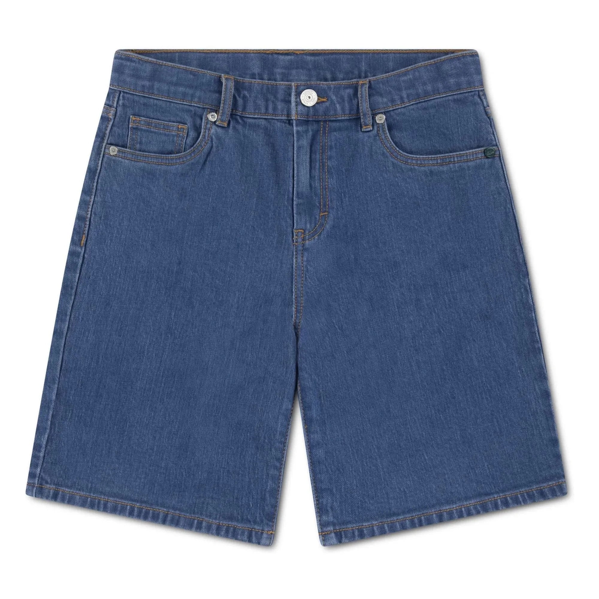 Lacoste - Embroidered Logo Denim Shorts | Light Blue