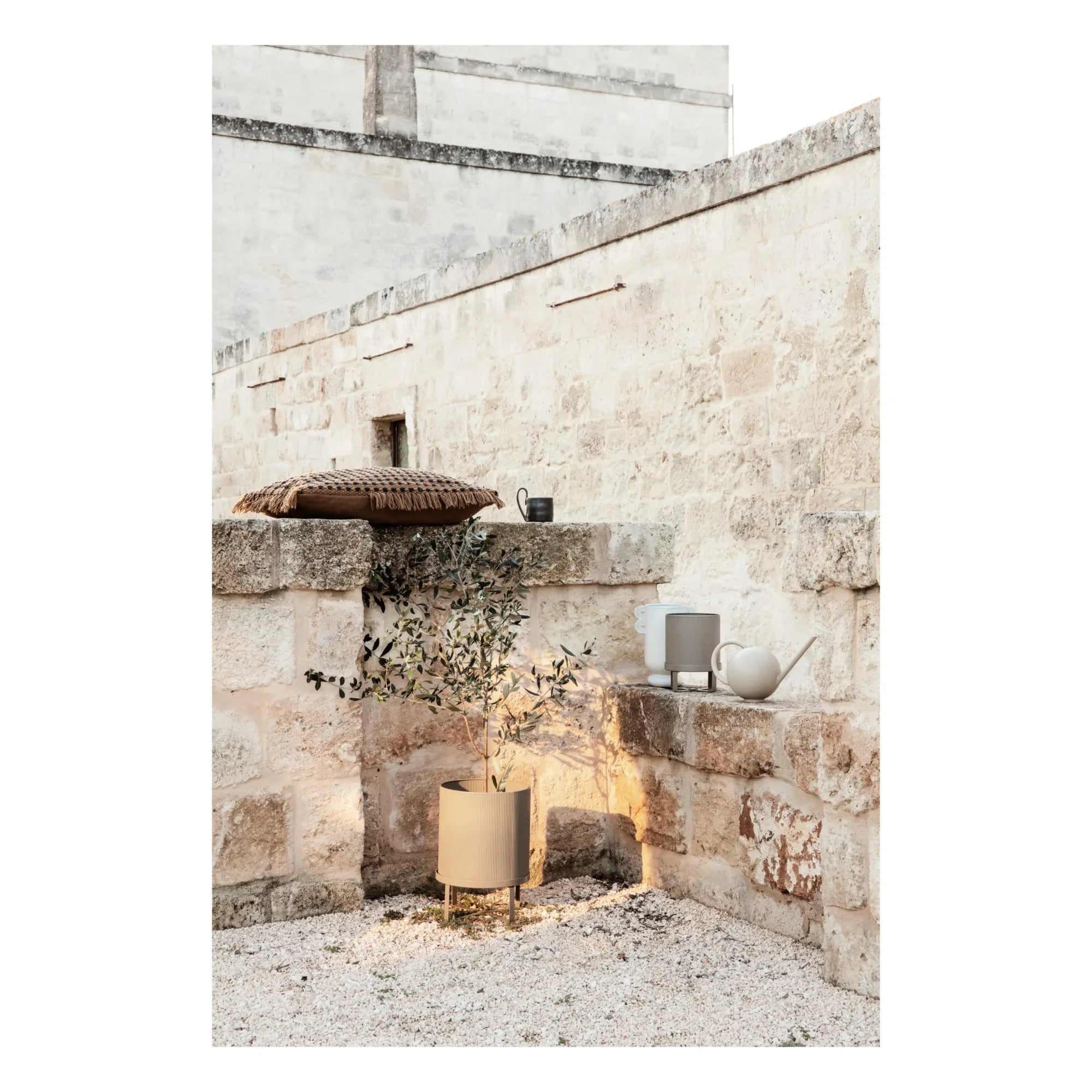 Ferm Living - Çelik Saksı | Bej