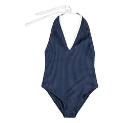 Bobo Choses - Dark Blue Seersucker One Piece Swimsuit