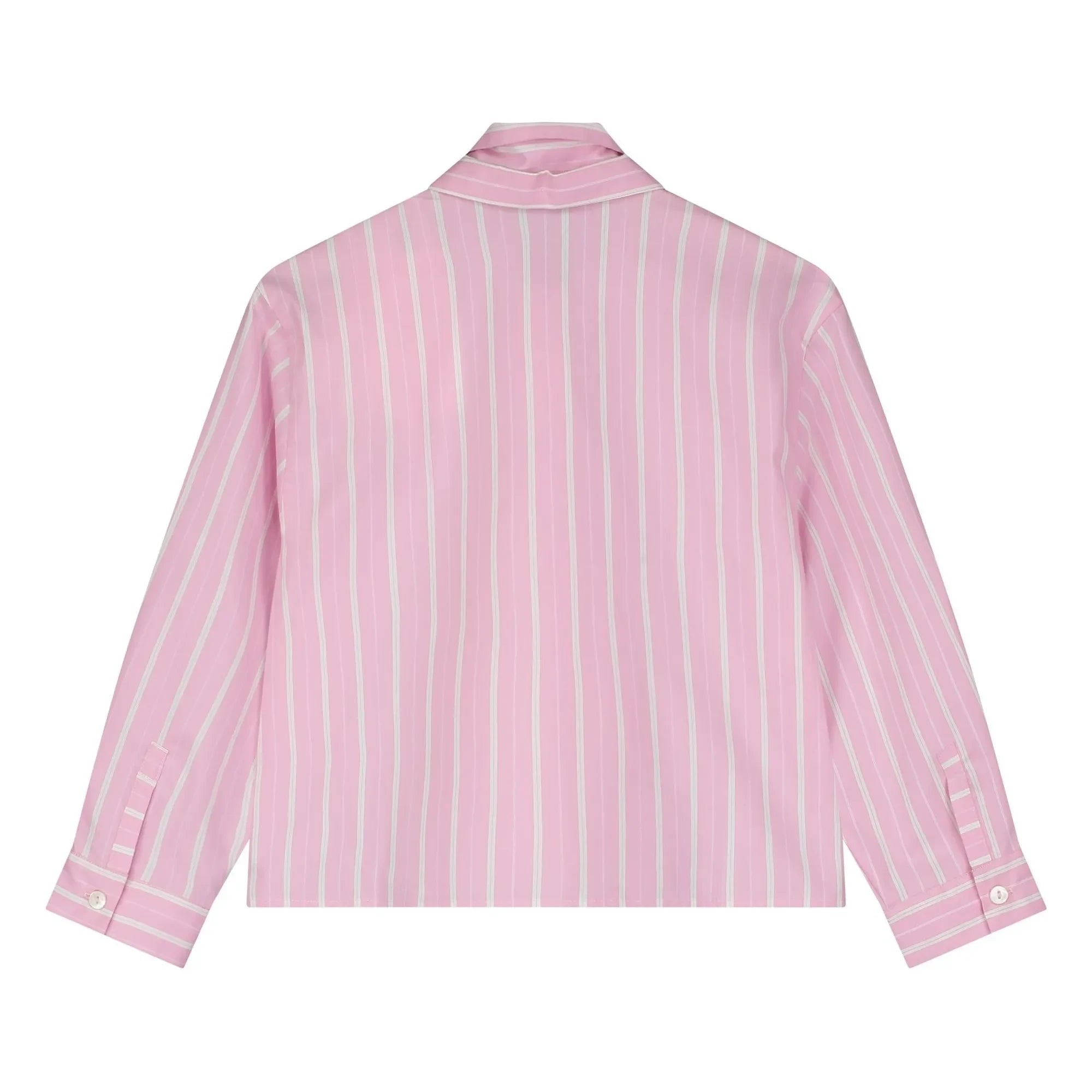 Tangerine - Çizgili Fiyonklu Bluz | Soluk Pembe