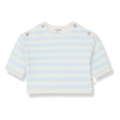 1+ in the family - Poseidon Striped Terry Sweater | Light Blue