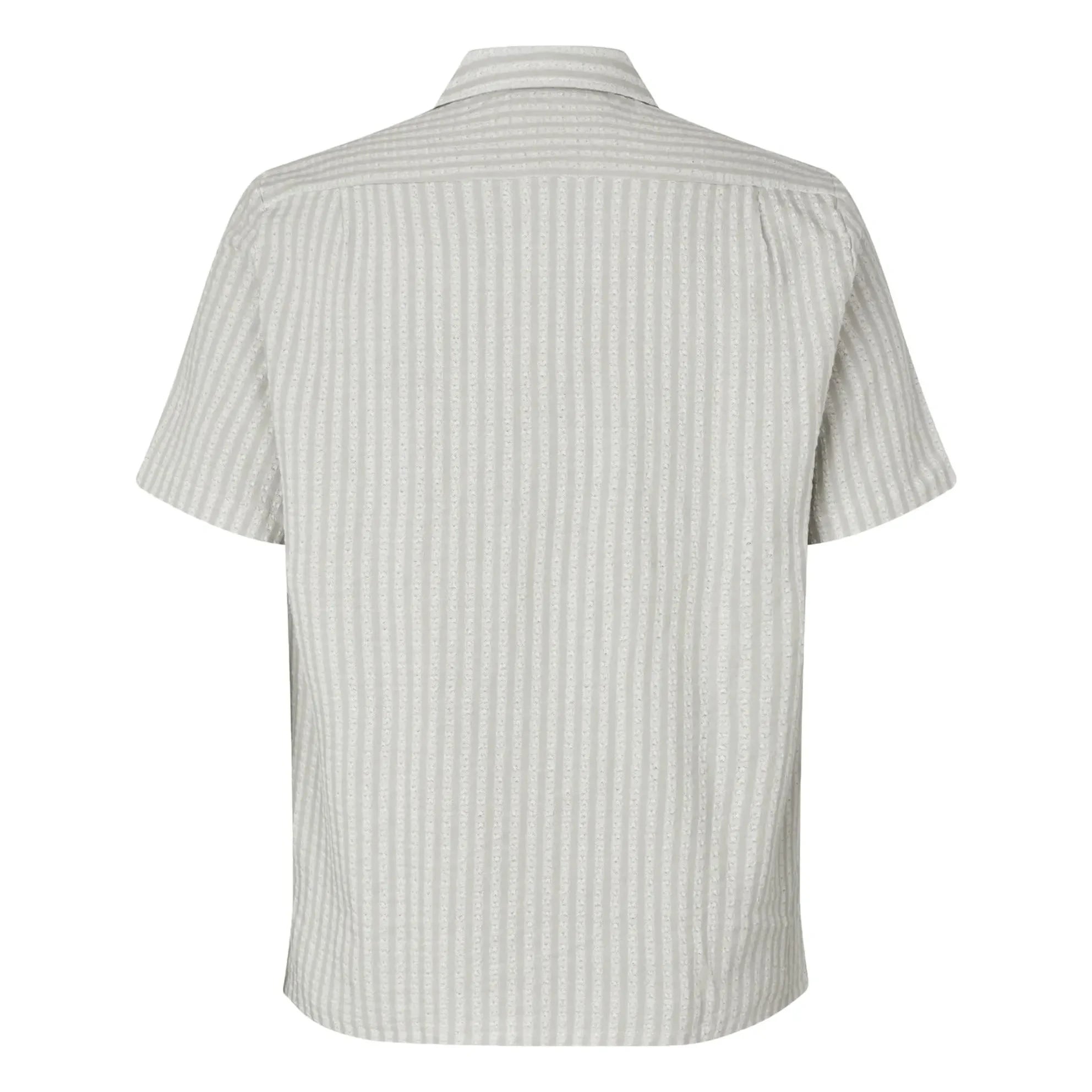 Samsoe Samsoe - Avan JX Short Sleeve Cotton Shirt | Light Gray
