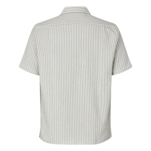 Samsoe Samsoe - Avan JX Short Sleeve Cotton Shirt | Light Gray