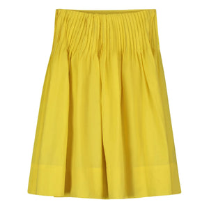 Tangerine - Pleated Midi Skirt | Yellow