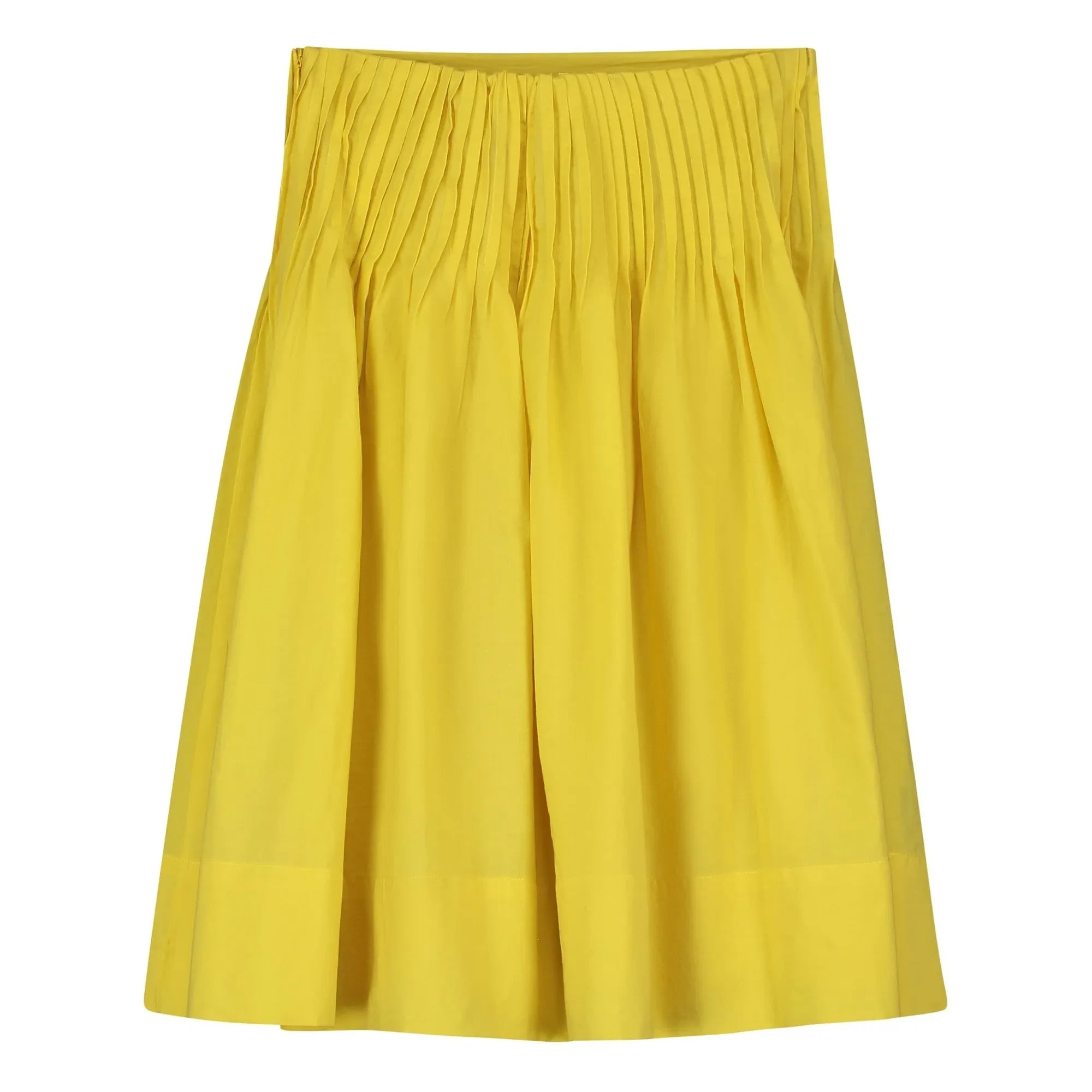 Tangerine - Pleated Midi Skirt | Yellow
