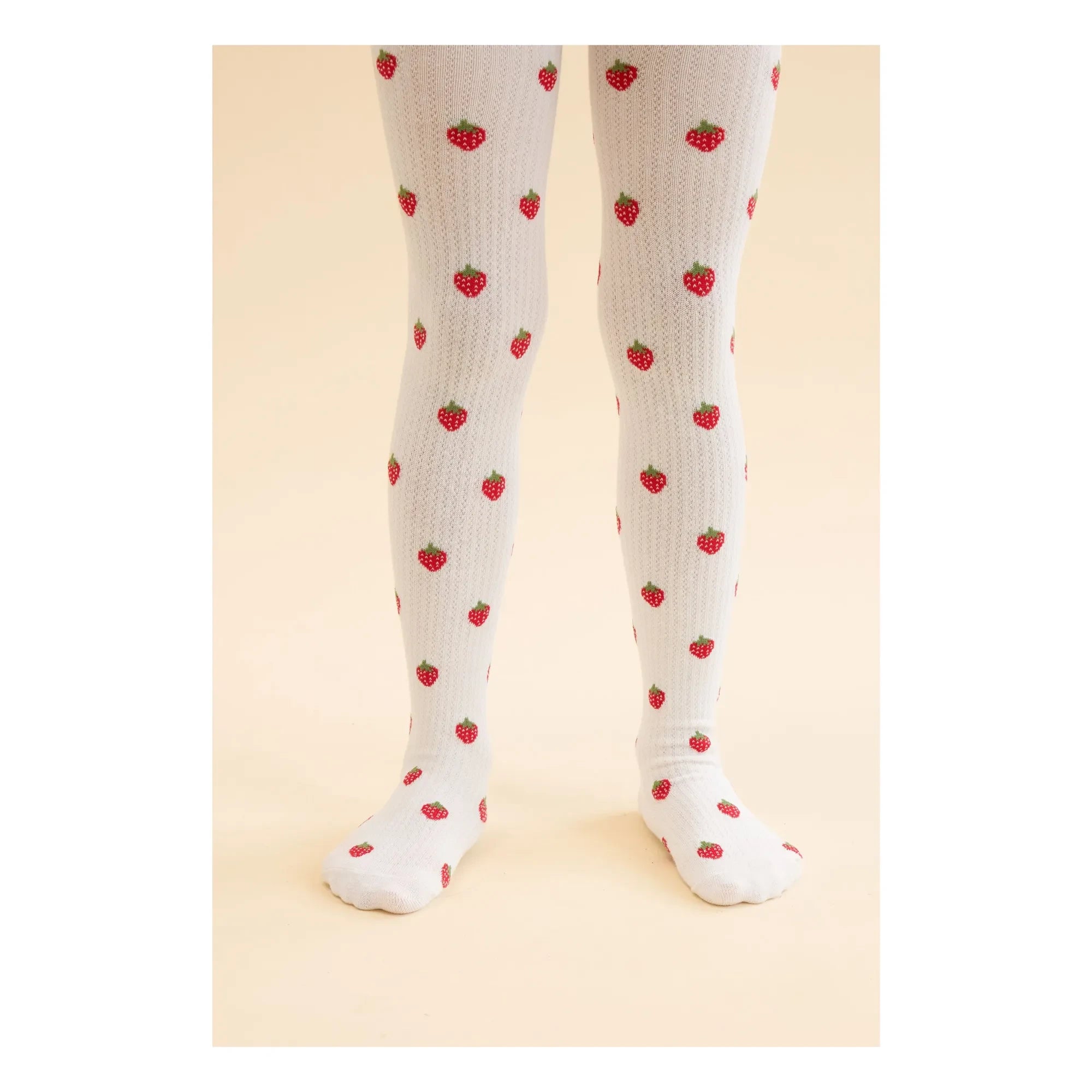 Flöss - 2 Pairs Pointelle Vera Strawberry Tights Set | Pink