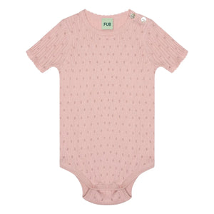 FUB - Pointelle Fine Knit Organic Cotton Bodysuit | Light Pink