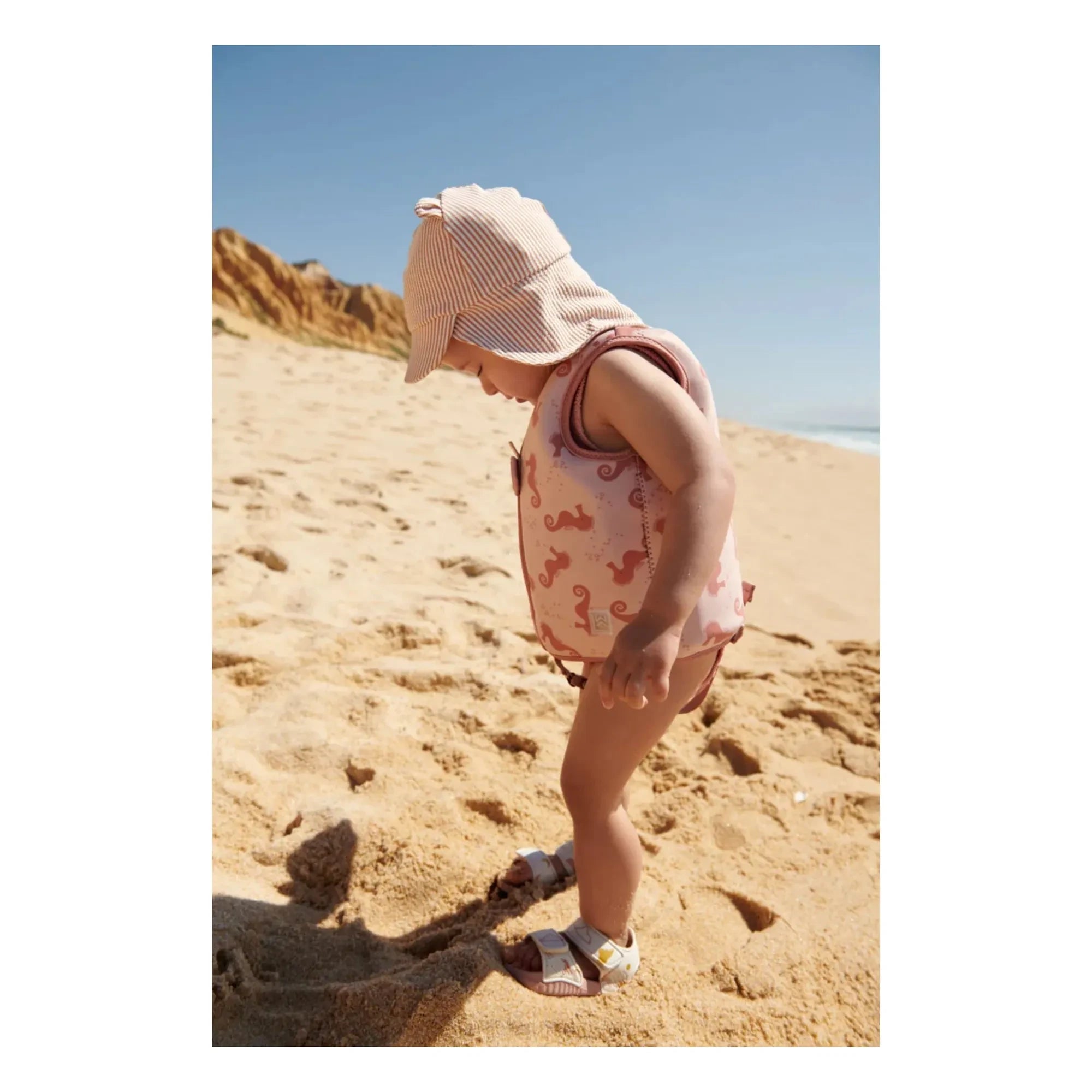 Liewood - Senia Seersucker Recycled Fiber Hat | Terracotta
