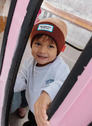 Hello Hossy - Urban Color Block organic cotton beanie | Brown