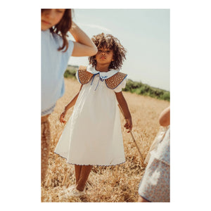THE LiTTLE POETS - Augustina Floral Collar Organic Cotton | Caramel