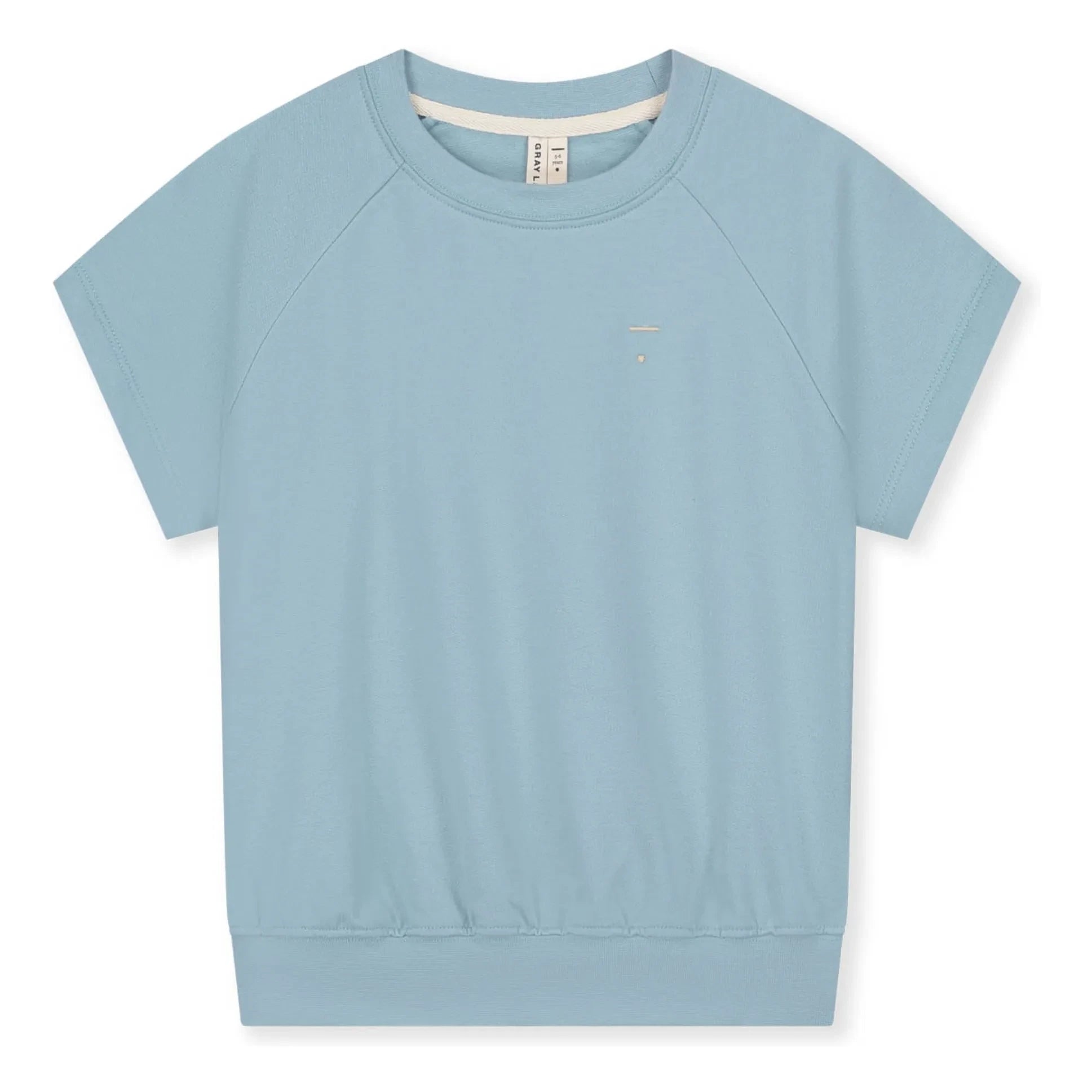 Gray Label - Organik pamuk kısa kollu sweatshirt | Açık mavi