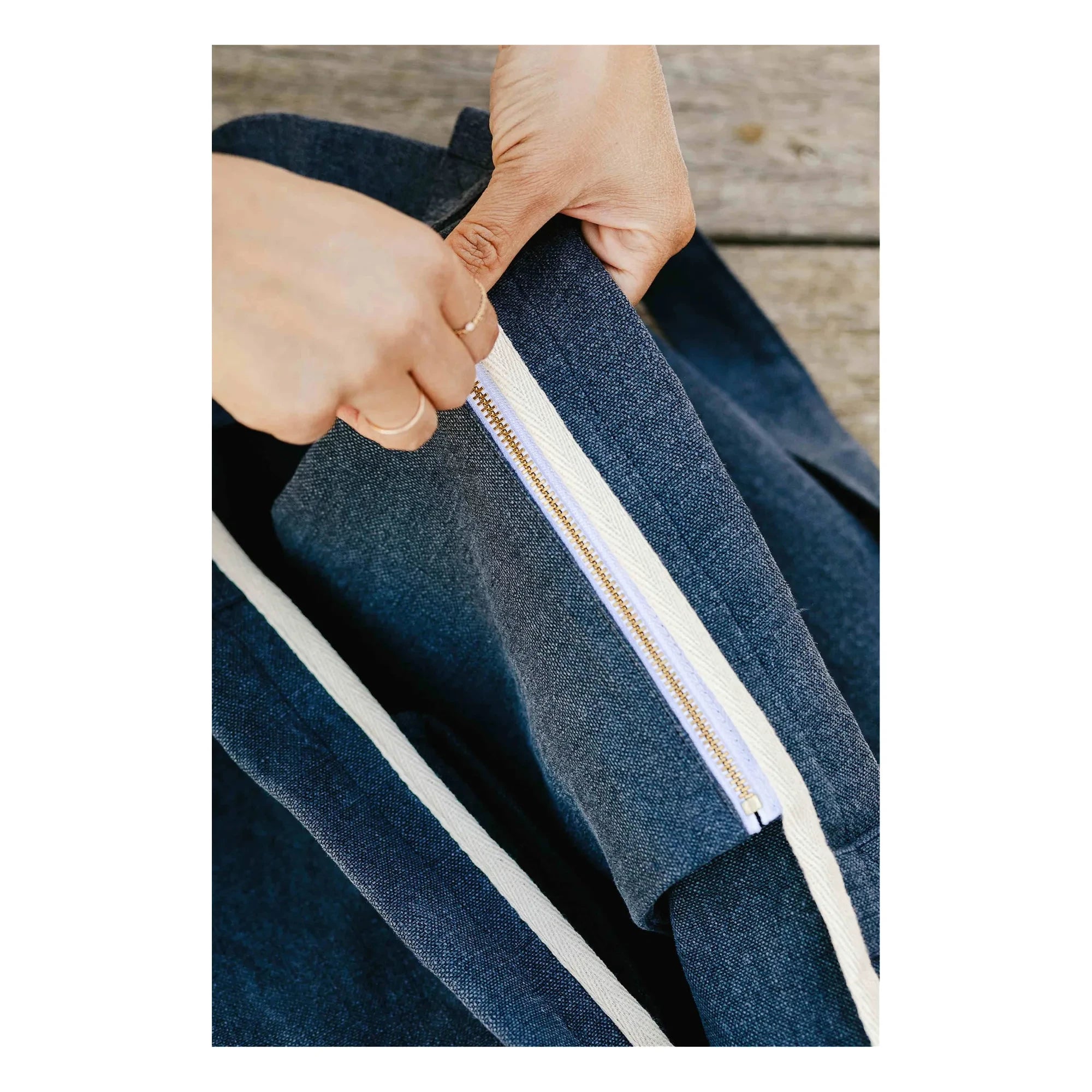 Adorna - Linen Tote Bag | Navy Blue