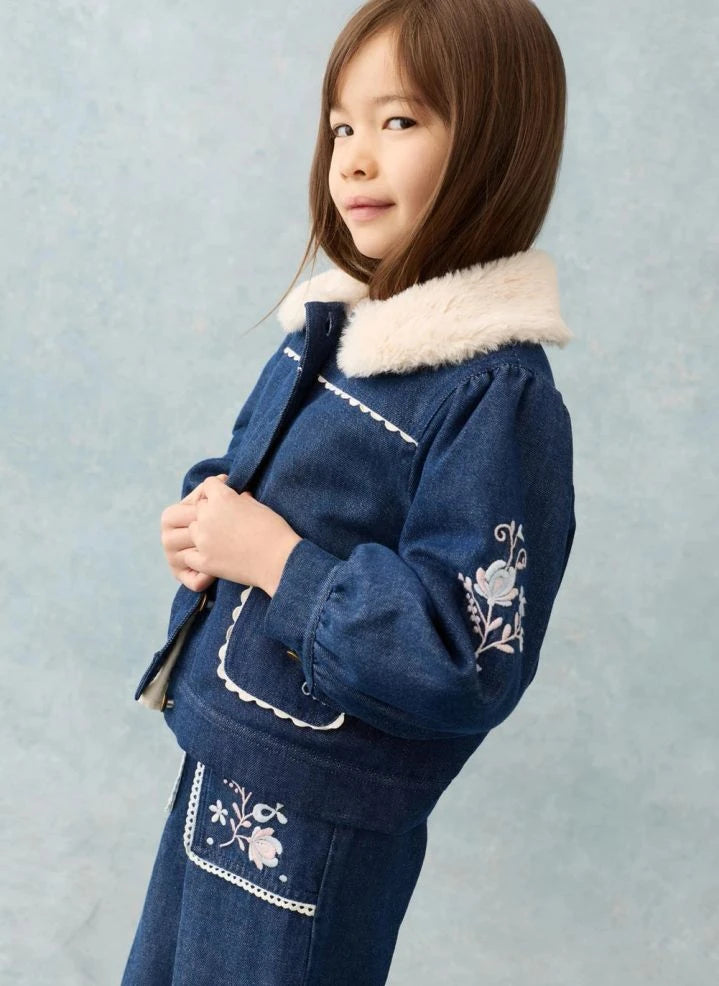 Louise Misha - Rafalina Denim Ceket | Koyu Mavi
