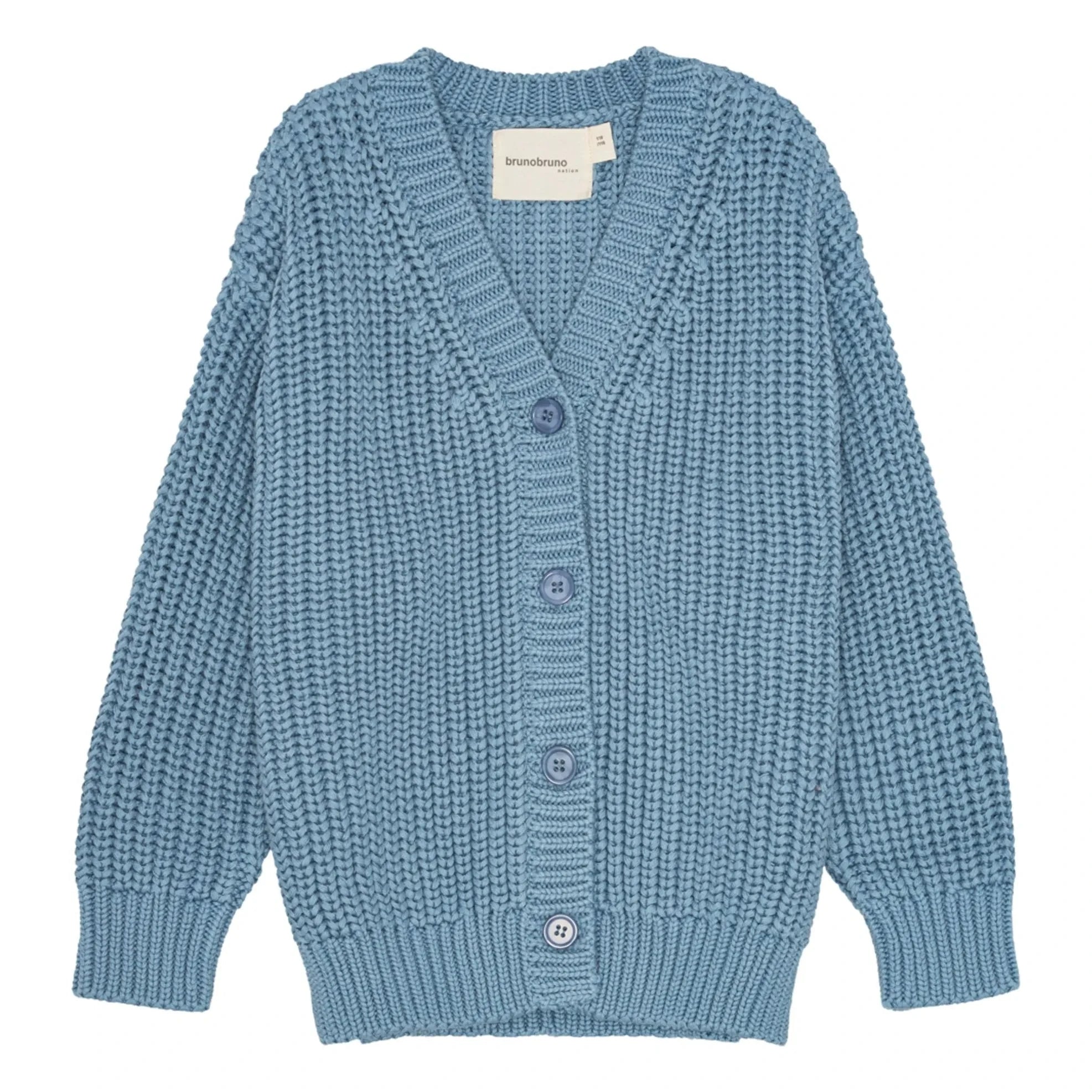 brunobruno nation - Organic cotton knit cardigan | Blue