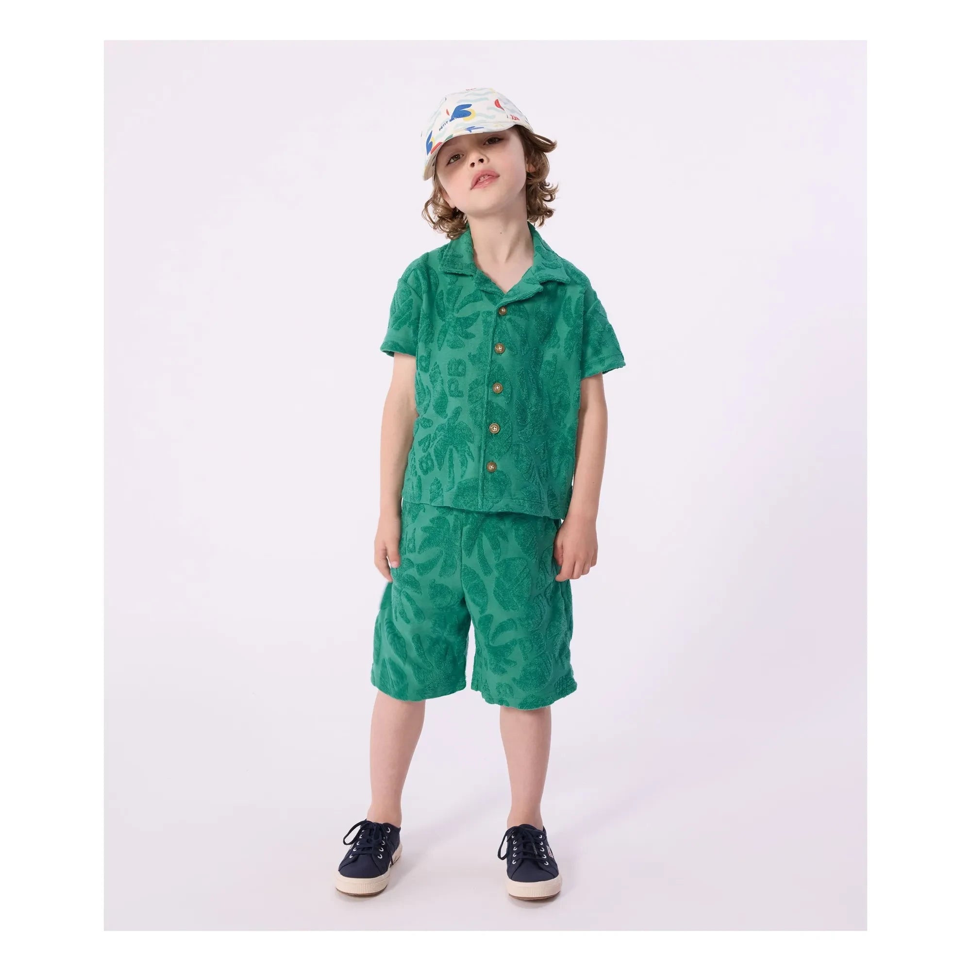 Petit Bateau - Organic Cotton Palm Terry Shorts | Green