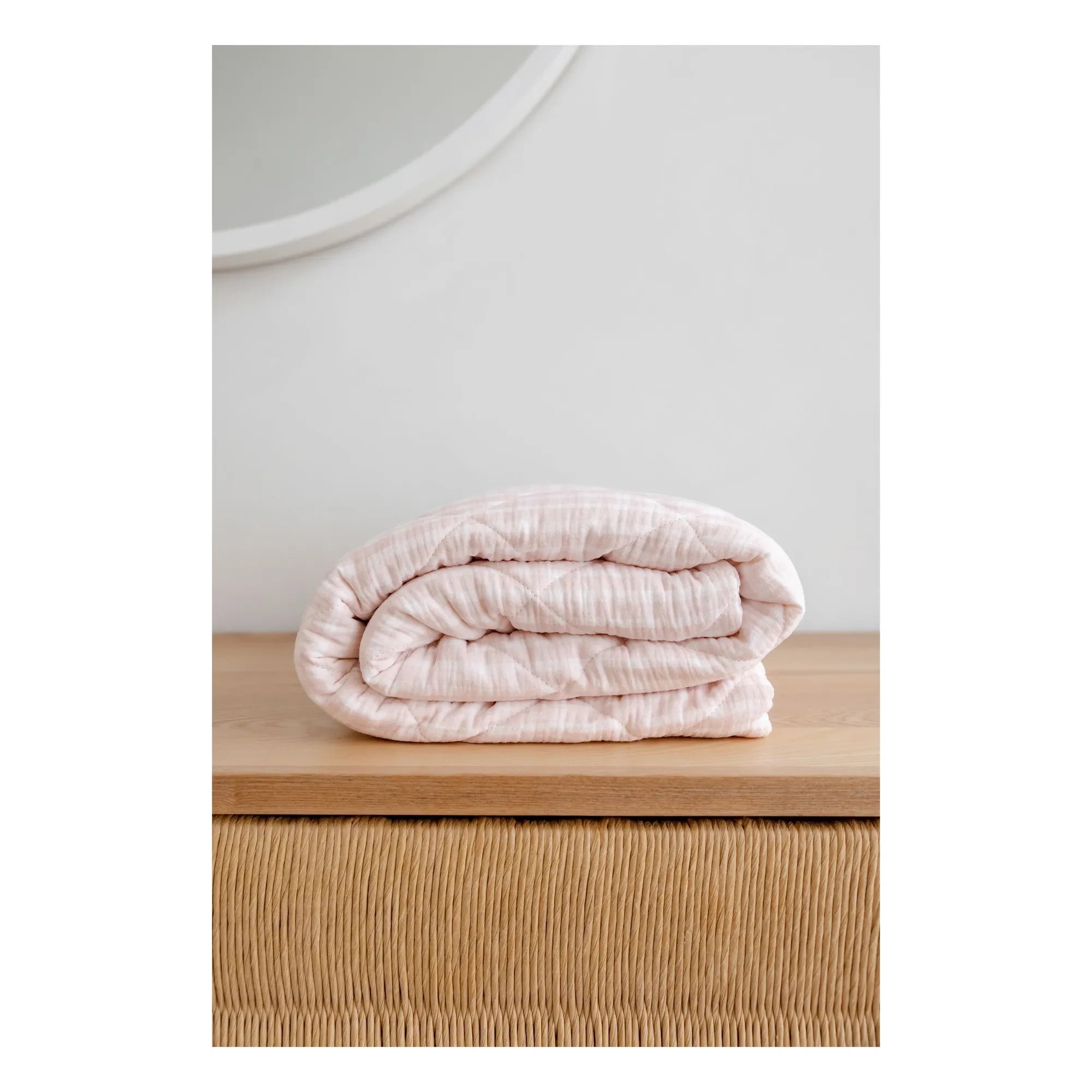Soft Spot - Organic Cotton Quilted Blanket | Pale Pink