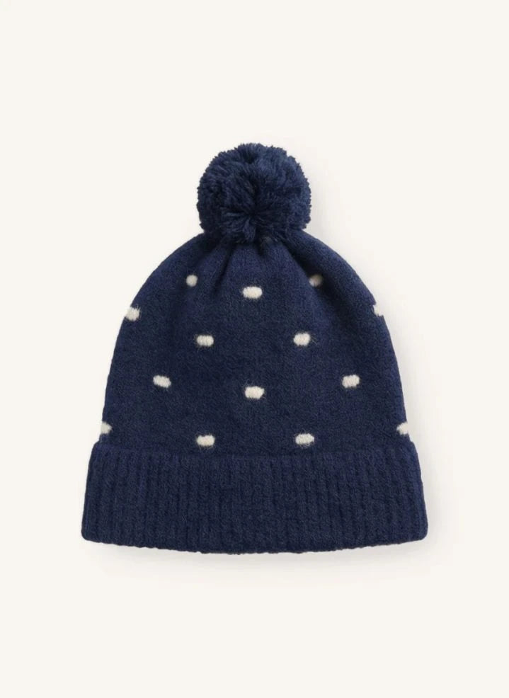 Fliink - Star Polka Dot Alpaca Wool Beanie | Navy