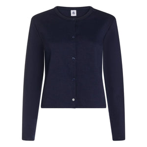 Petit Bateau - Organic Cotton Belted Cardigan | Navy