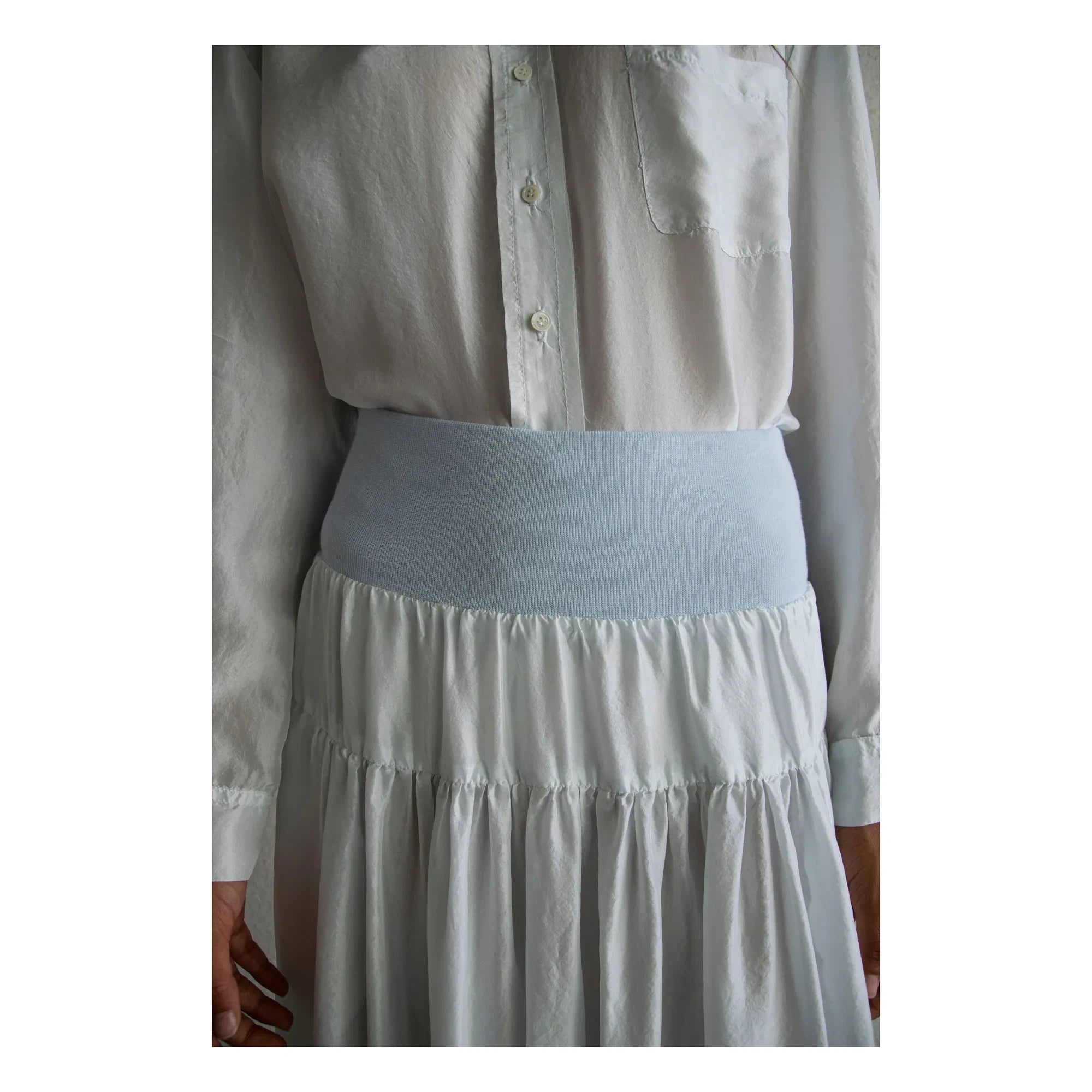 THEAVANT - Charlotte silk skirt | Light Blue