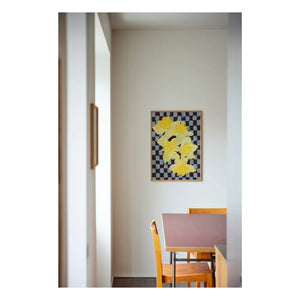 Paper Collective - Flowers with Checks 05 Poster, Liat Greenberg | Blue