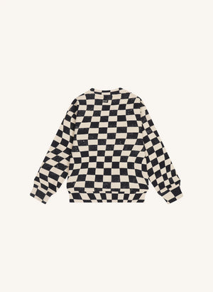 Tumble N'Dry - Ripley Check Organic Cotton Sweatshirt | Navy