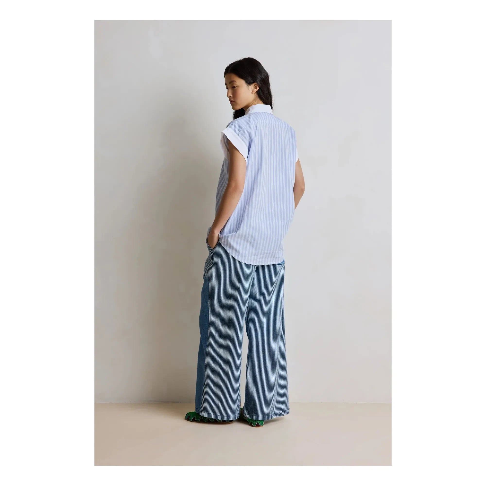 Hod - Florence Cotton Striped Blouse | Blue