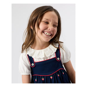 Goldie + Ace - Strawberry Ruffle Dress | Navy Blue