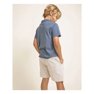 Búho - Striped Linen Bermuda Shorts | Ecru
