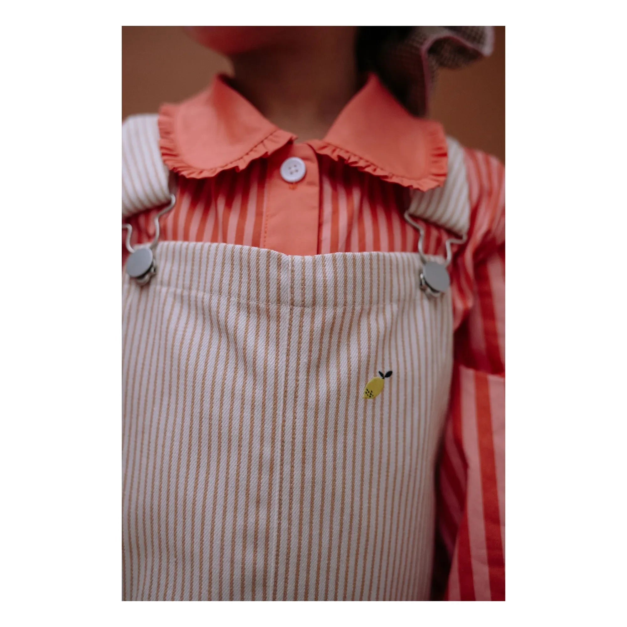 Sticky Lemon - Striped Lemon Salopet | White