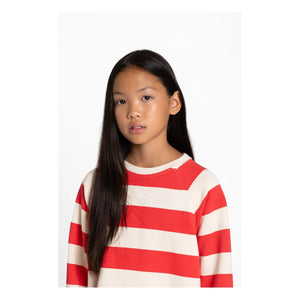 Smallable Kid - Azalea Striped T-Shirt Dress | Red