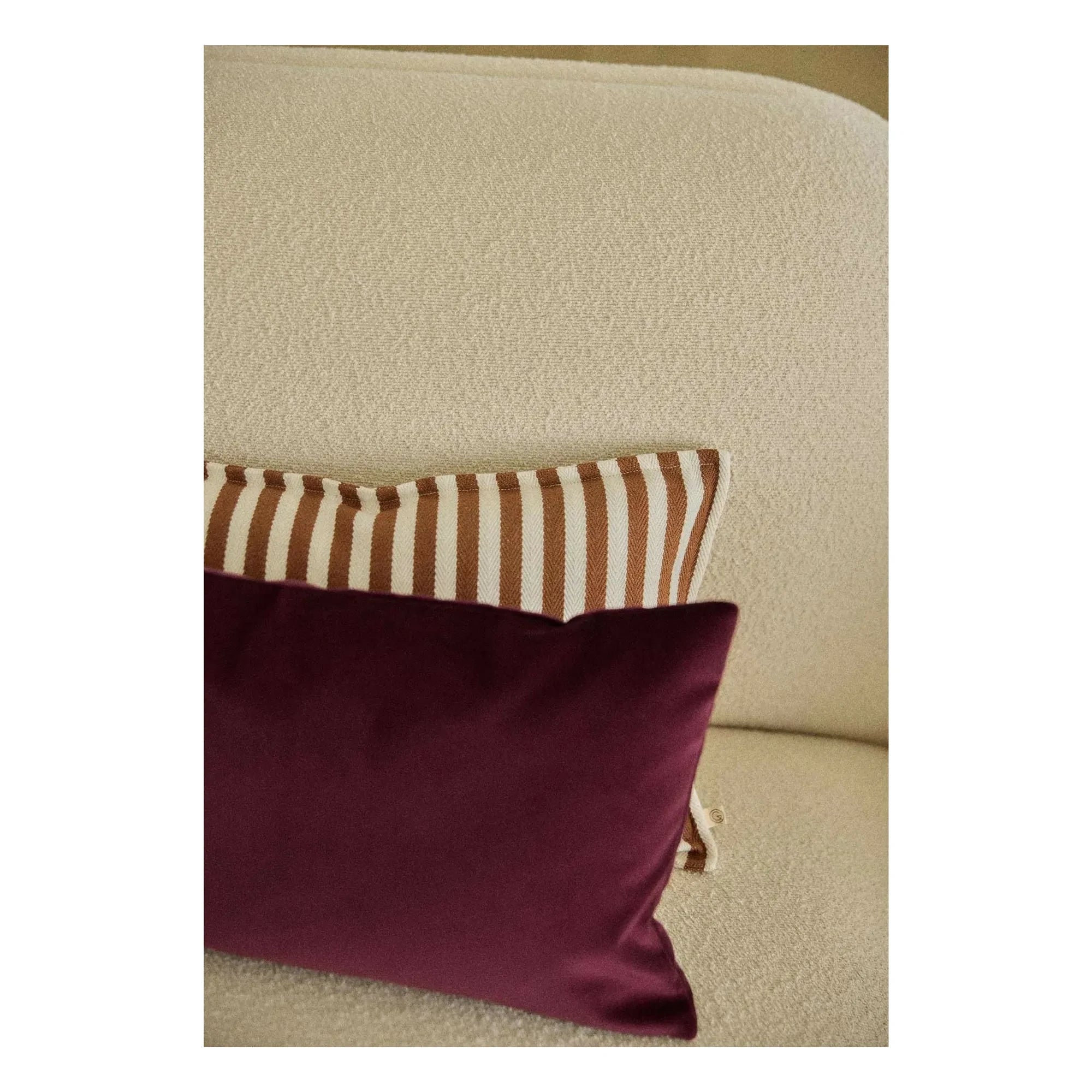 Gabrielle Paris - Cotton Striped Cushion Cover | Mocha
