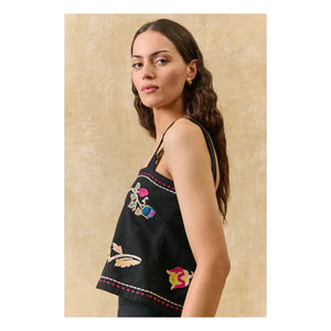 Louise Misha - Phaedra Organic Cotton Top | Black