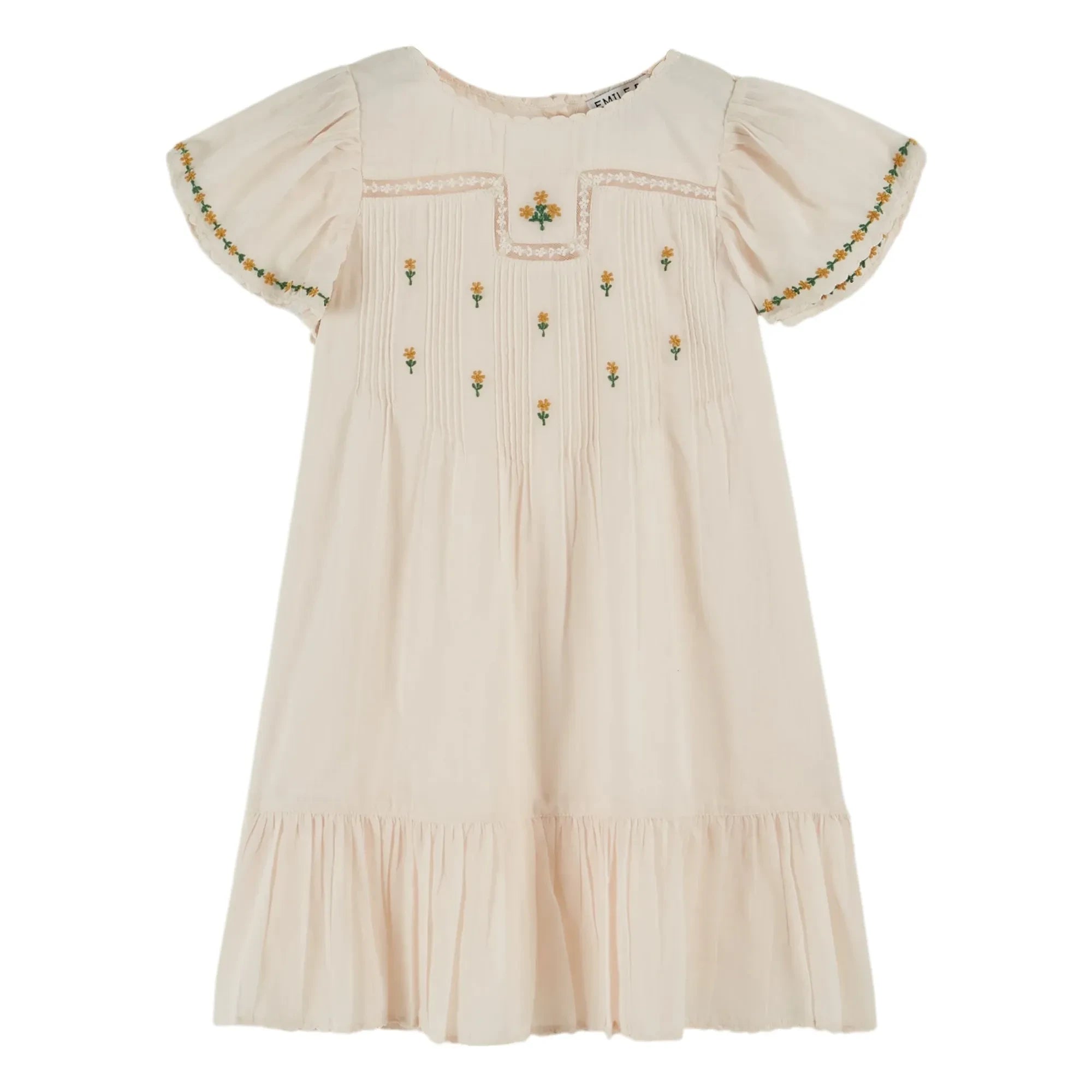 Emile et Ida - Floral Embroidery Dress | Cream
