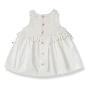1+ in the family - Cadaques Embroidered Dress | White