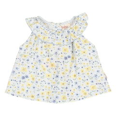 Búho - Floral Seersucker Baby Blouse | Light Blue