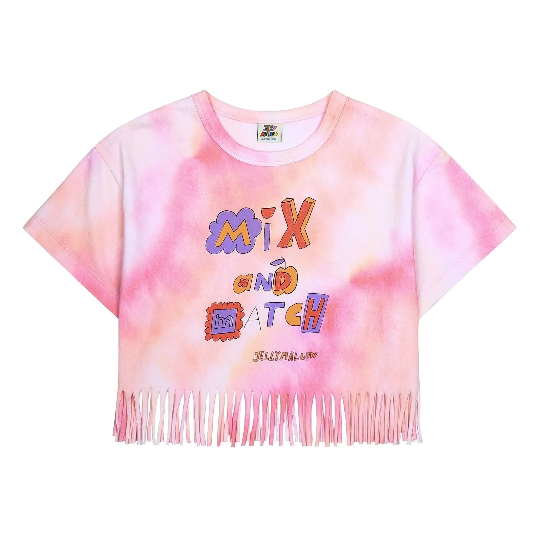 Jelly Mallow - Püsküllü Batik Tişört | Pembe