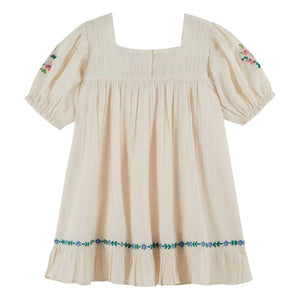 Emile et Ida - Embroidered Ruffled Dress | Cream