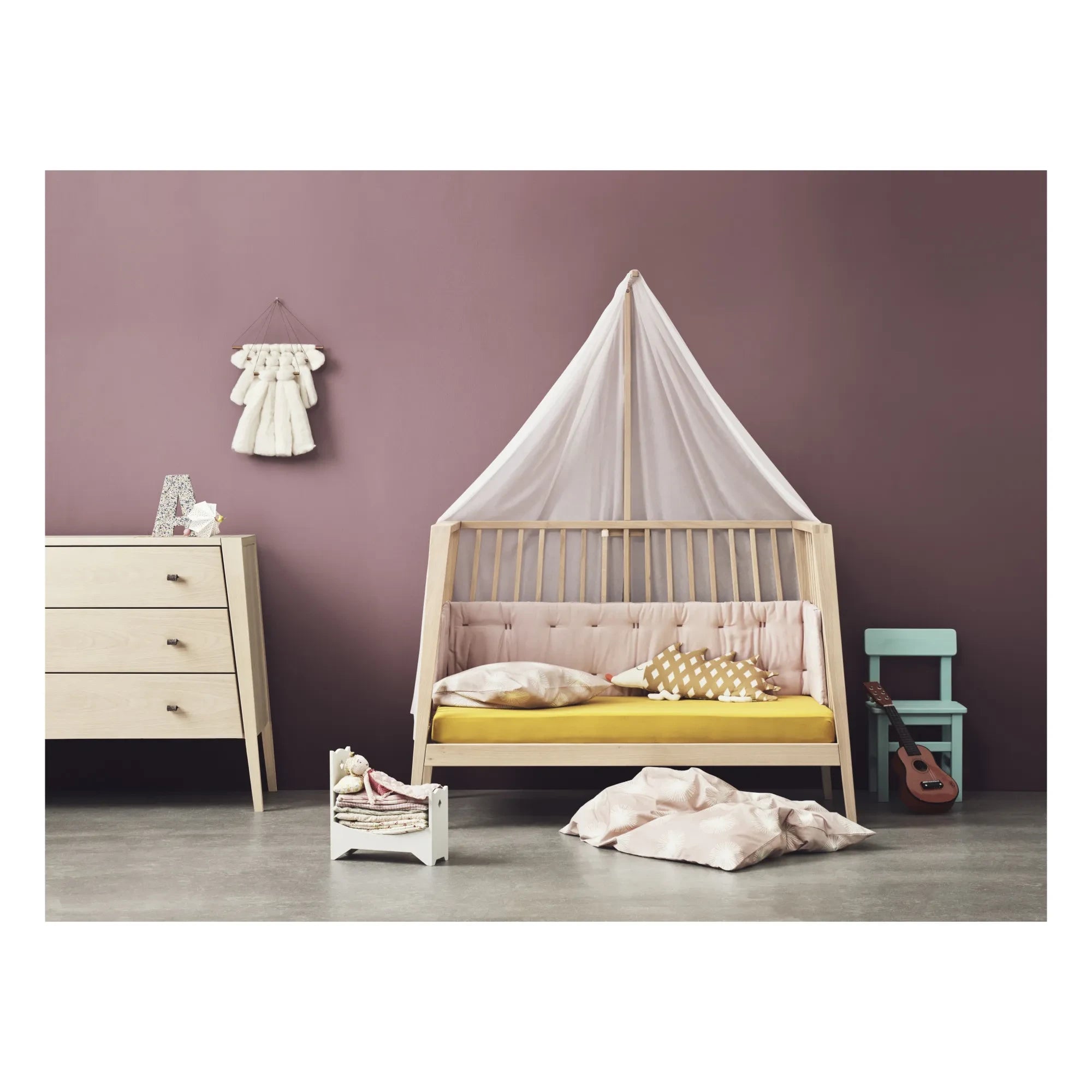 Leander - Linea and Luna Organic Cotton Bed Rail Protector | Light Pink
