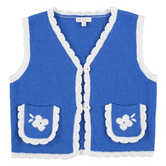 Bebe Organic - Cosette Kolsuz Yün Hırka | Mavi