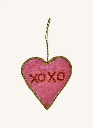 Rice - Xoxo Heart Christmas Ornament | Pink