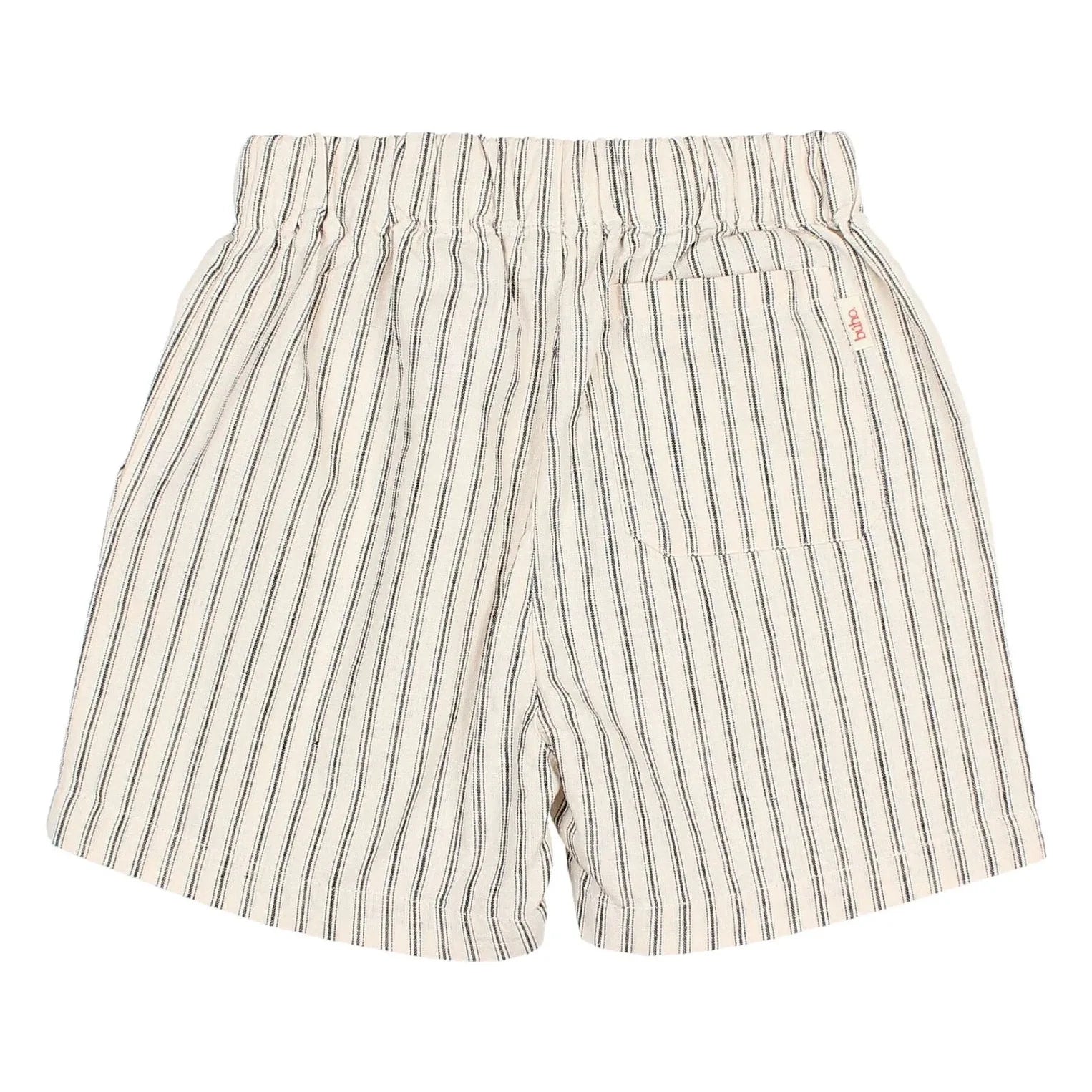 Búho - Striped Linen Bermuda Shorts | Ecru