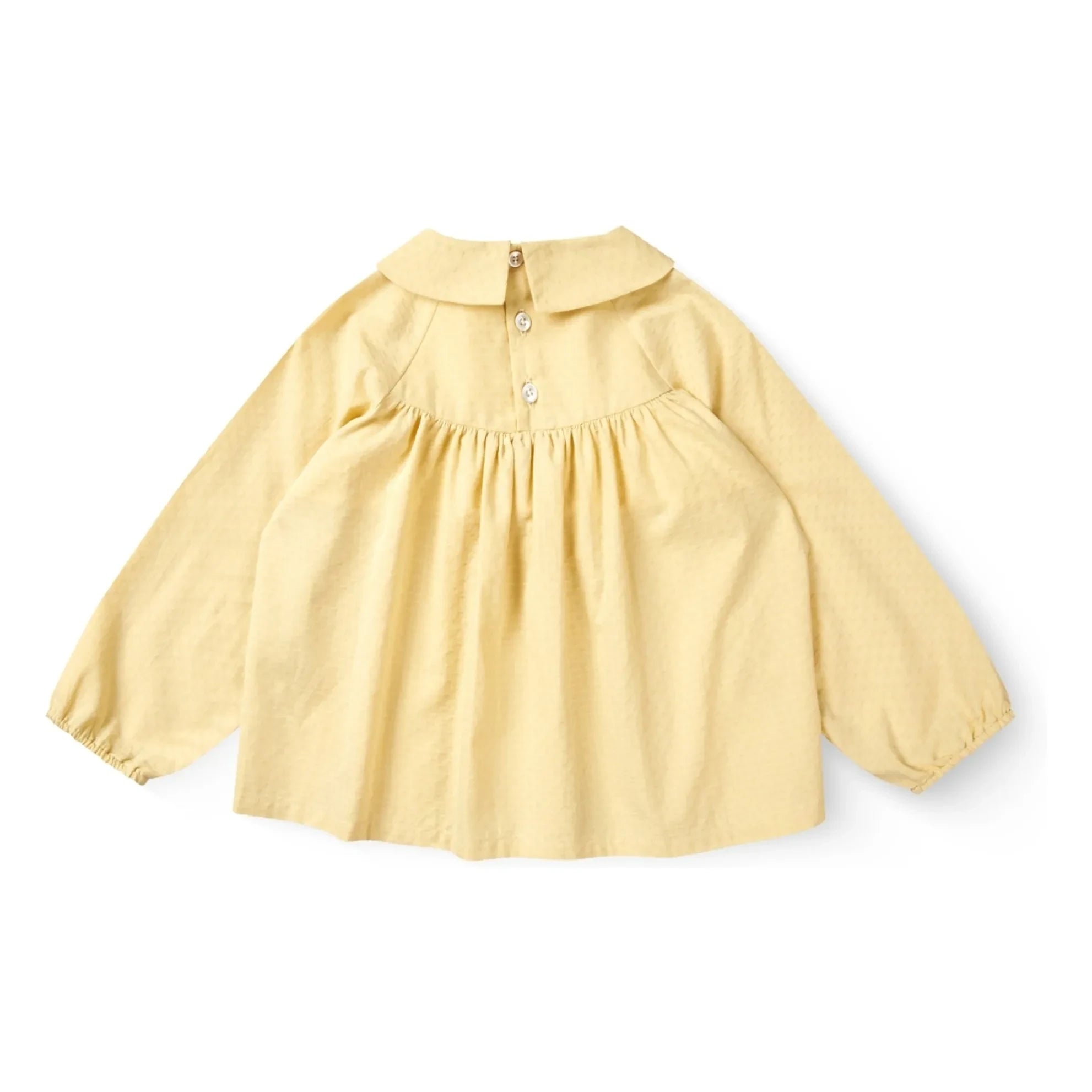 Copenhagen Colors - Organic Cotton Gathered Blouse | Pale yellow