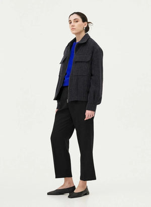 Noyoco - Kinsale Houndstooth Recycled Wool Jacket | Navy