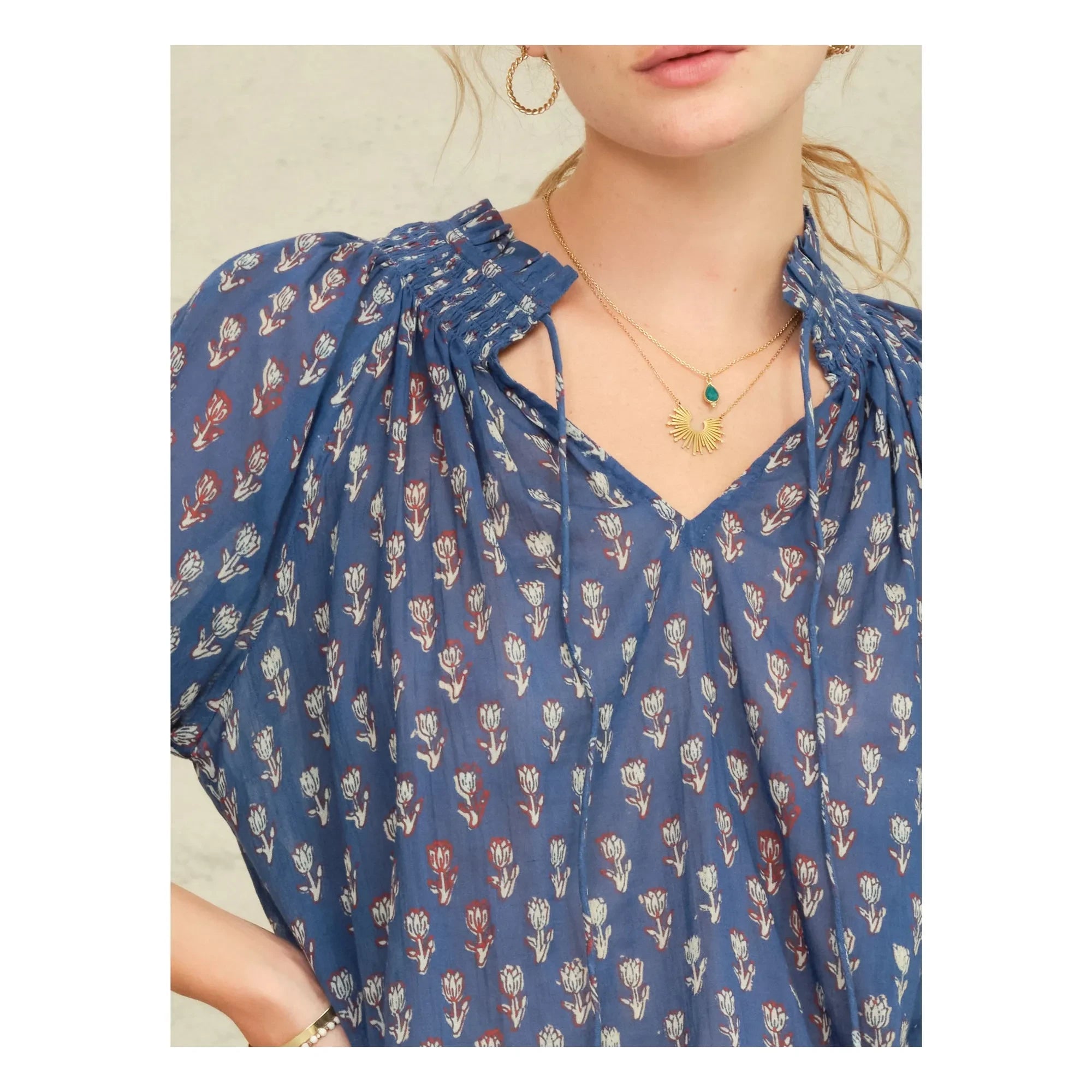 M.A.B.E. - Bee Cotton Blouse | Indigo