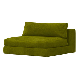 Panac Edition - Bellechasse 2 Kişilik Şömine Koltuğu, Ham Kadife - 120 cm | Koyu Yeşil