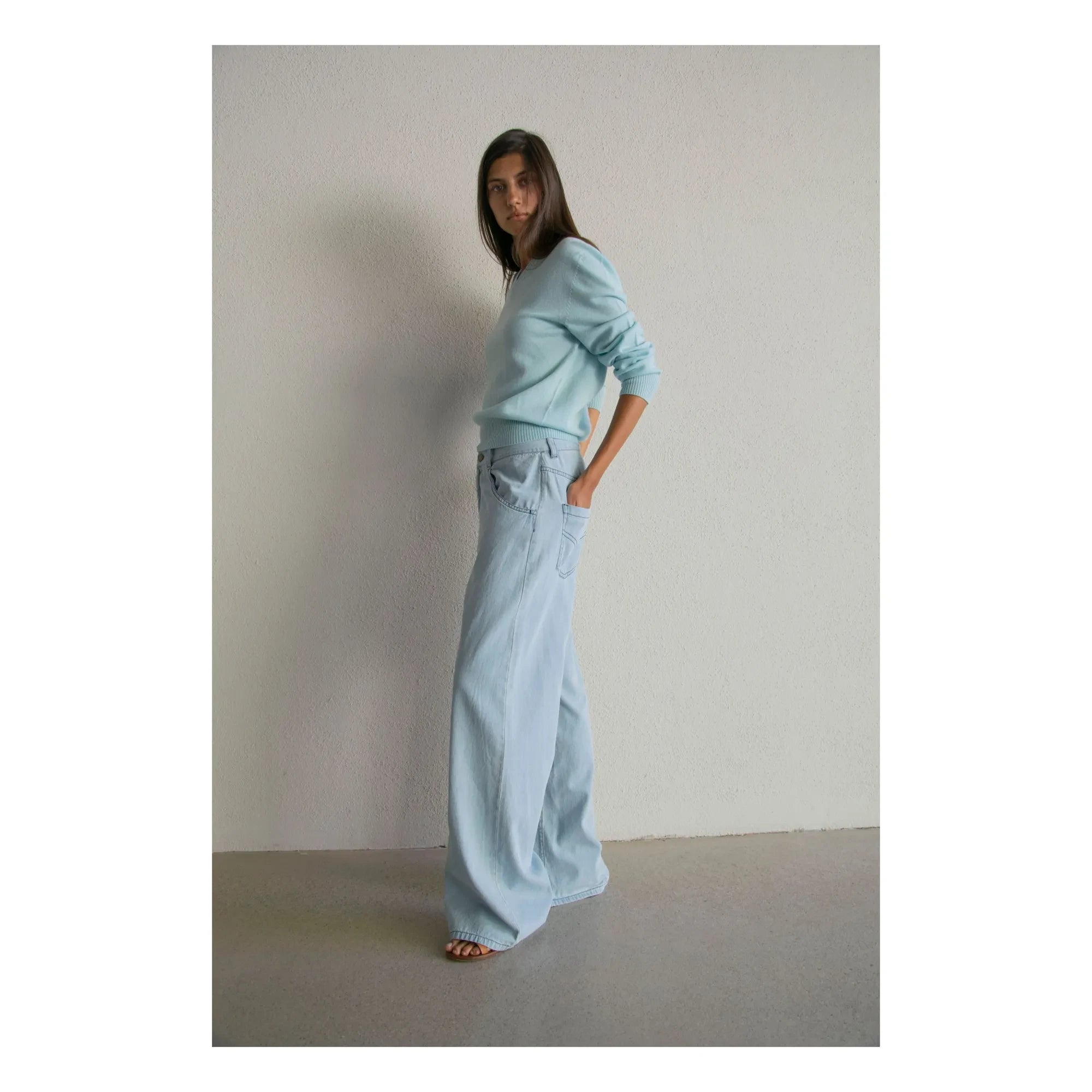 THEAVANT - Zeynep Wide Leg Pants | Blue