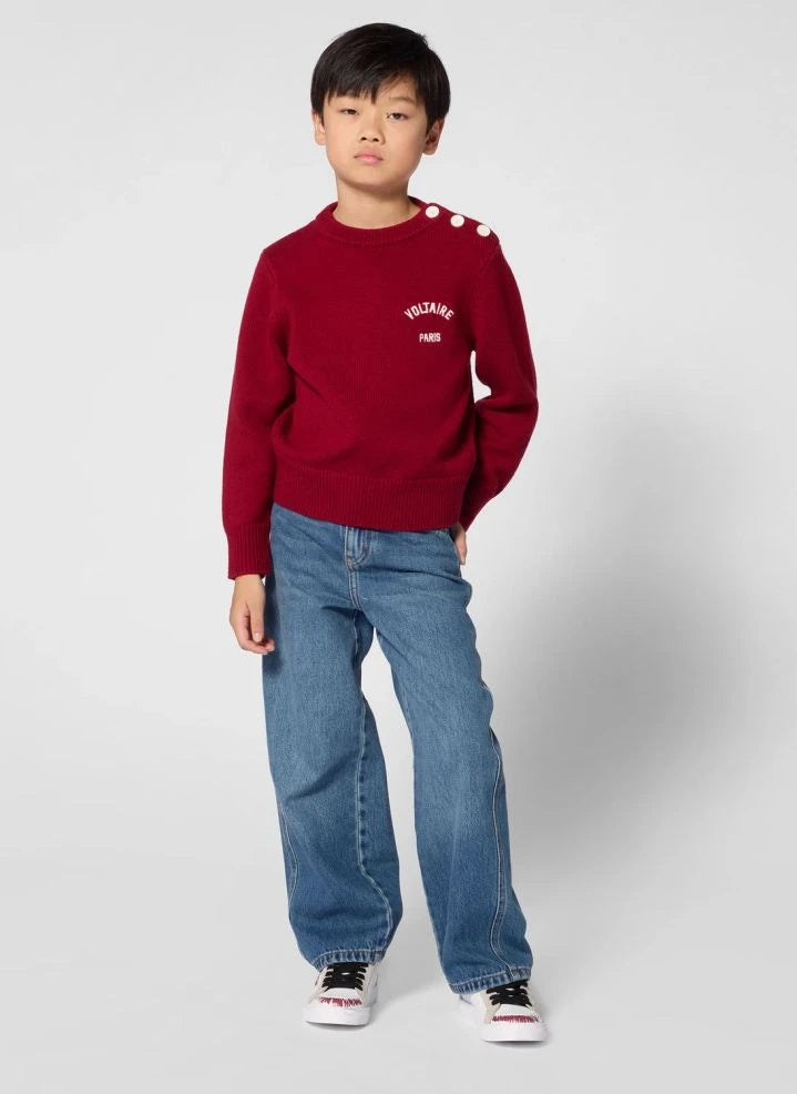 Zadig & Voltaire - Wool-Embroidered Logo Sweater | Burgundy