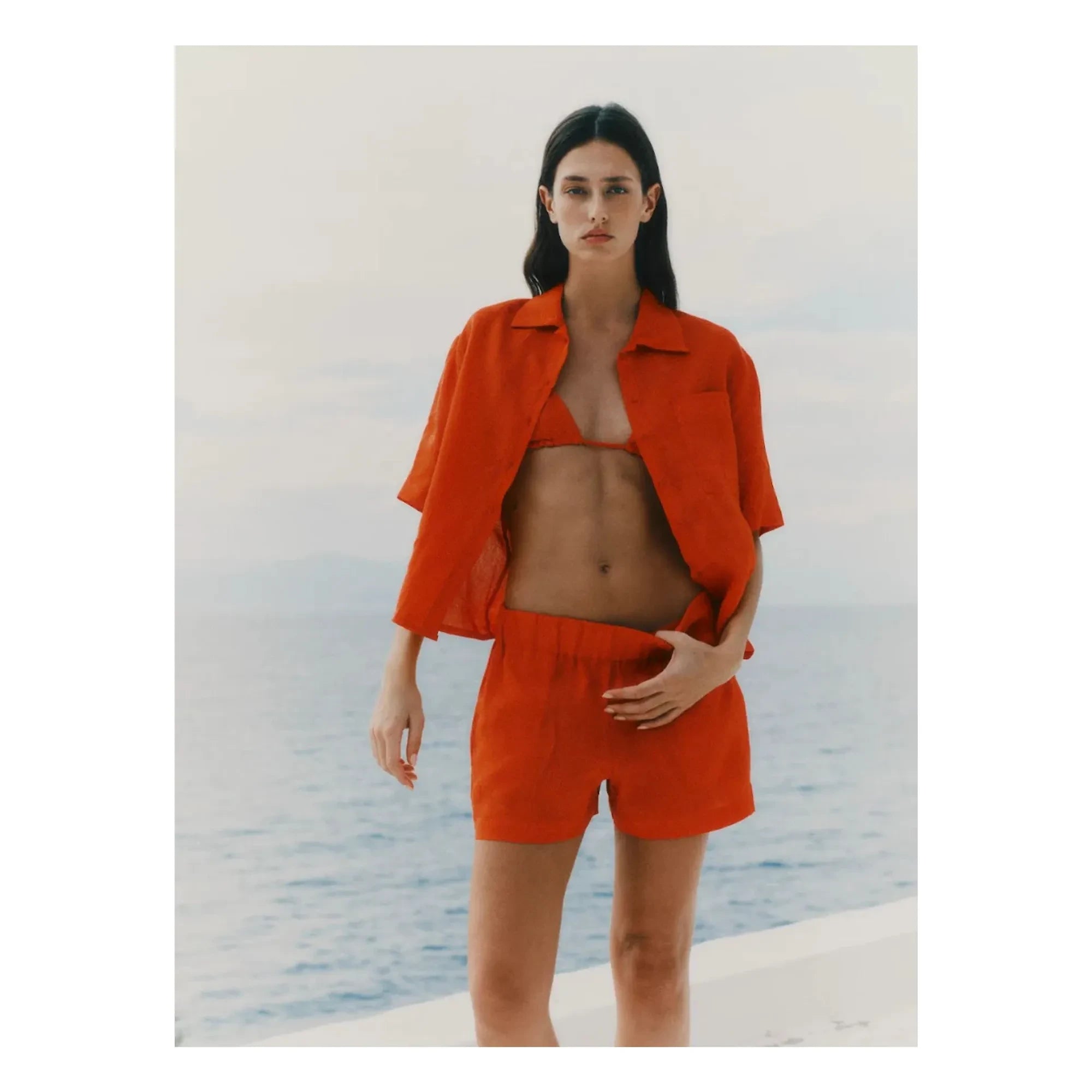 Vanessa Sposi - Linen Short-Sleeve Shirt | Red